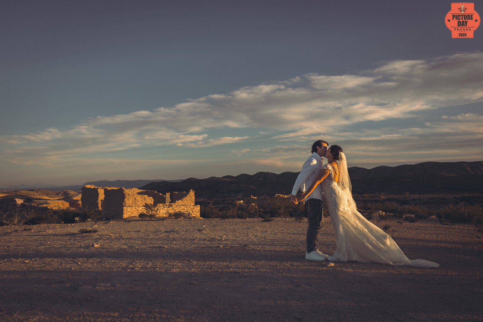 Terlingua desert wedding at golden hour by GR Weddings
